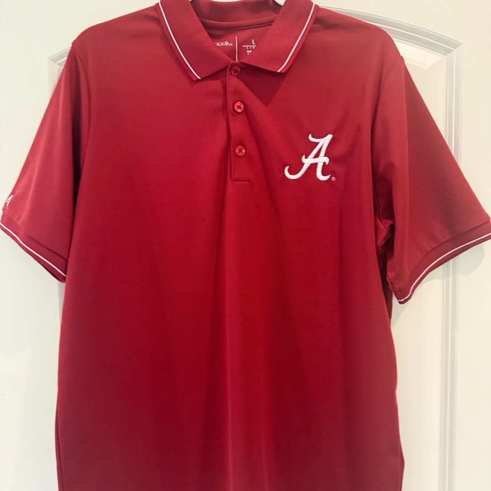 The University of Alabama red polo short sleeve golf Bama Large
